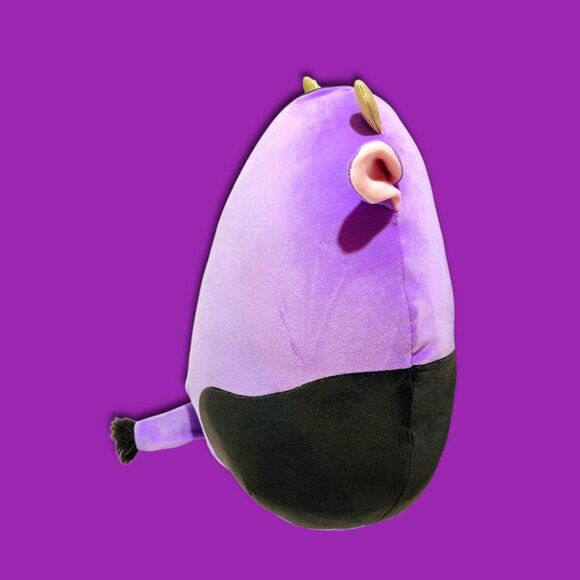 Squishmallow Alexie Purple Black Cow Holding Candy Corn 14 Inch Halloween Plush! - Picture 3 of 10